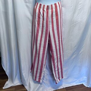 NWT Old Navy Red and White Stripped High Rise Wide Leg Pants XXL